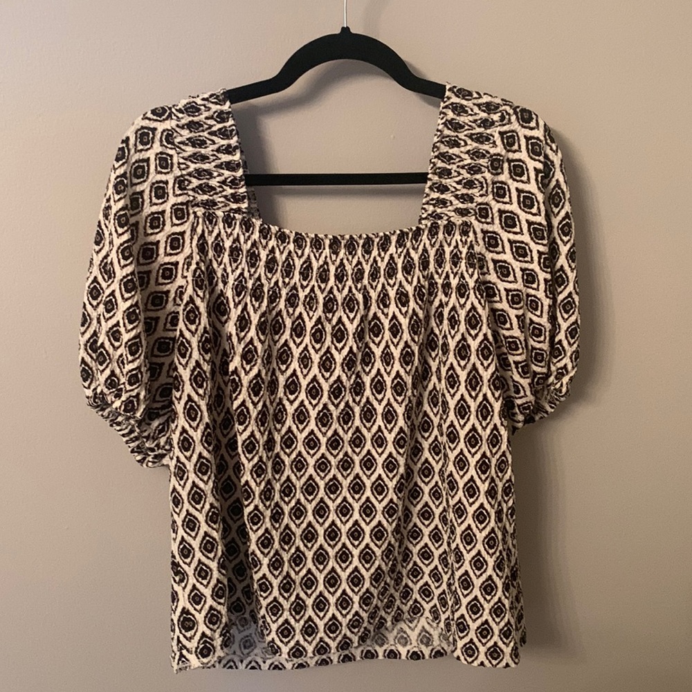 LOFT Puff Sleeve Square Neck Top